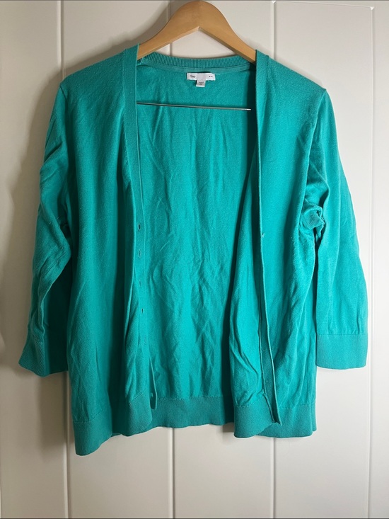 GAP Sweaters - GAP Turquoise Open-Front Cardigan